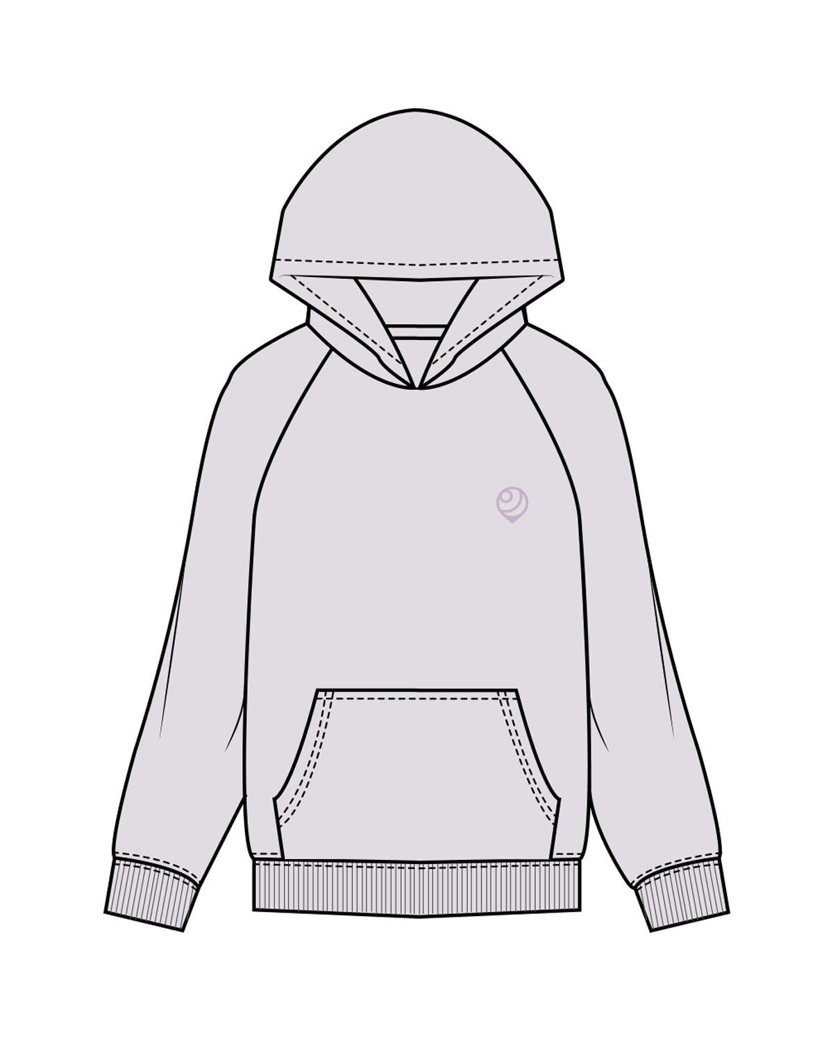 The Womens Hoodie - Orchid - TSDC - Left Chest & Back Stacked - Printed - Full Color