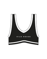 The Piped Bra - Black - HiLo - Chest - Printed - White