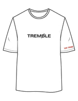 The Womens Oversized Tee - White - Tremble - Center Chest & Left Sleeve - Printed - Full Color