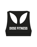 The Racer Bra - Black - Dose - Center Chest - White