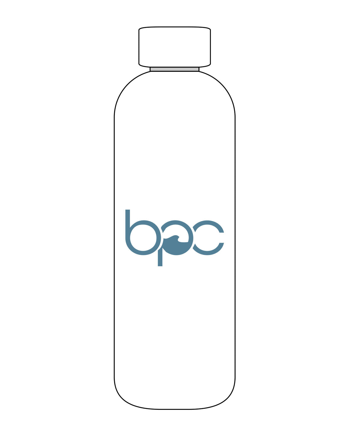 The Water Bottle - White - Baxter Pacific - Center Body - Printed - Teal
