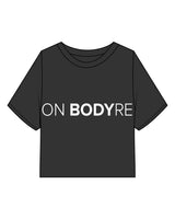 The Heavyweight Crop Tee - Washed Black - Body Restoration - Center Full Wrap - Printed - White
