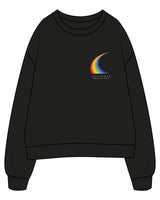 The Womens Crewneck - Black - Cyclebar - Left Chest Stacked & Back Center Stacked - Full Color