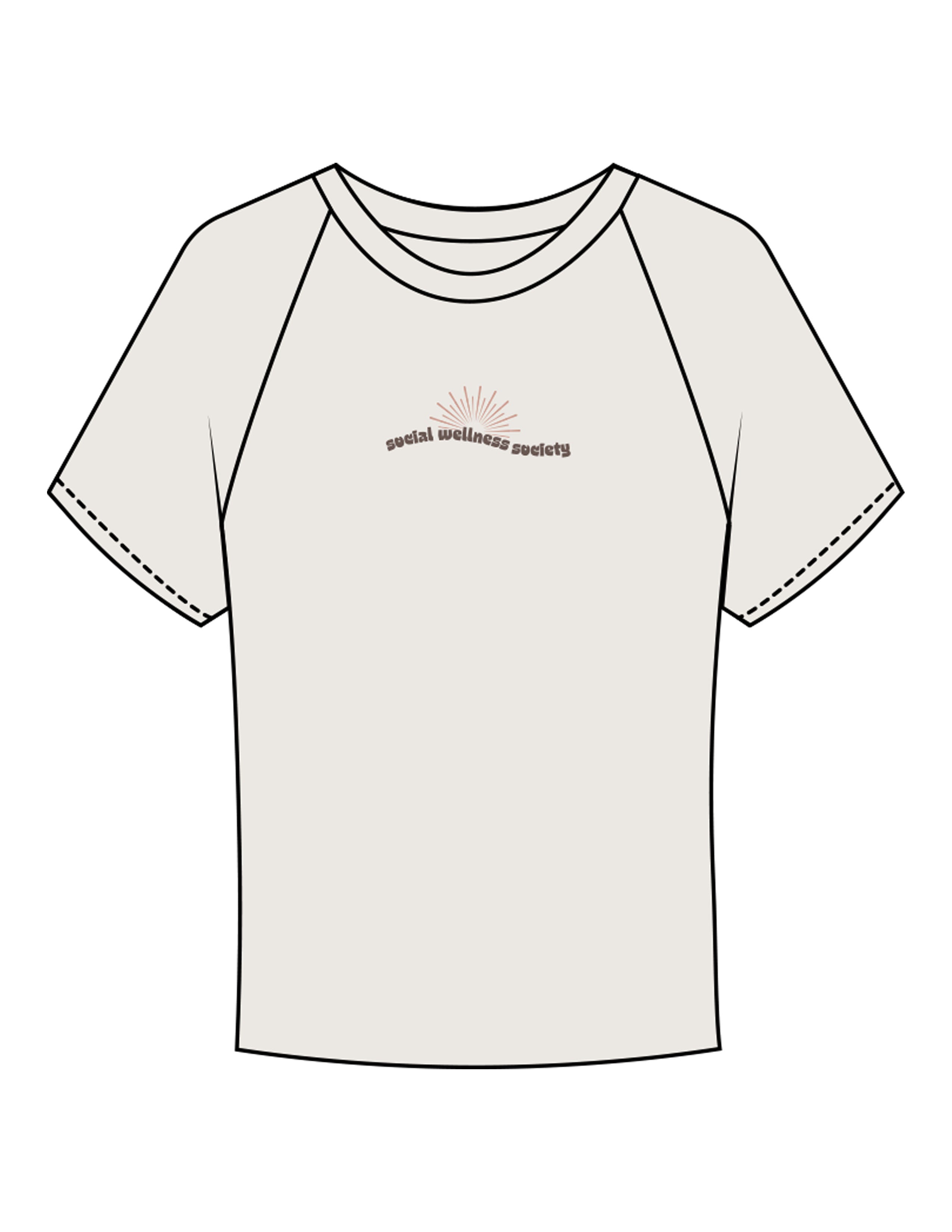 The Micro Rib Baby Tee - Natural - SWS - Center Chest Wavy Text - Printed - Full Color