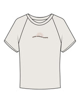 The Micro Rib Baby Tee - Natural - SWS - Center Chest Wavy Text - Printed - Full Color
