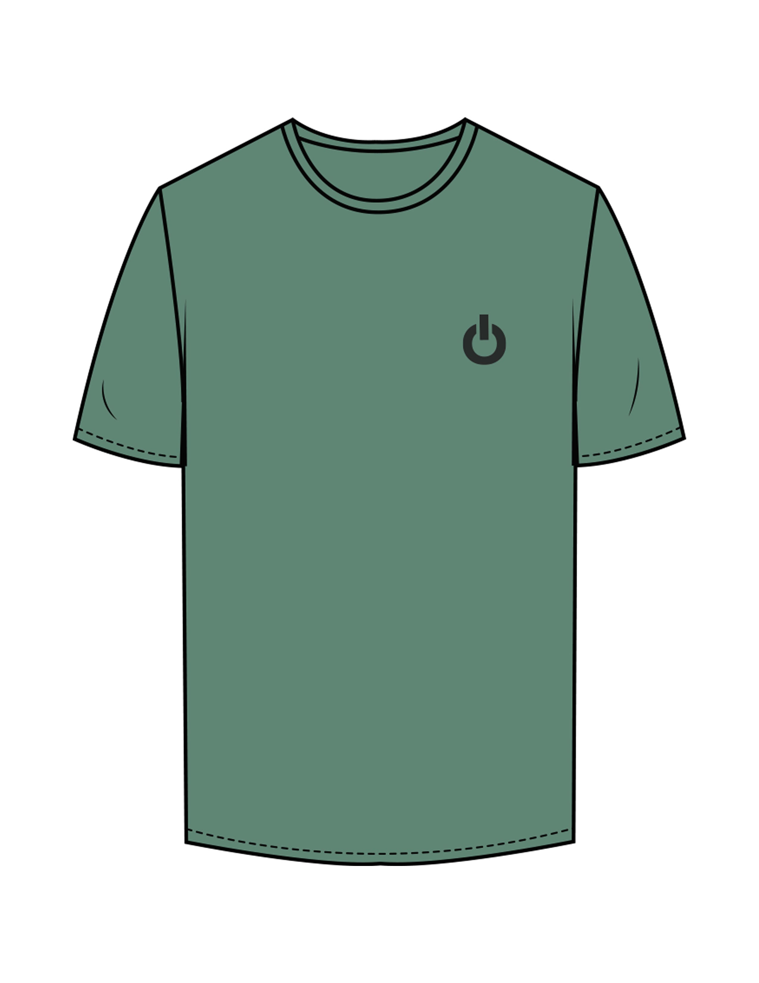 The Mens Tee - Eucalyptus - Powerhouse Fitness - Left Chest & Back Stacked - Printed - Black