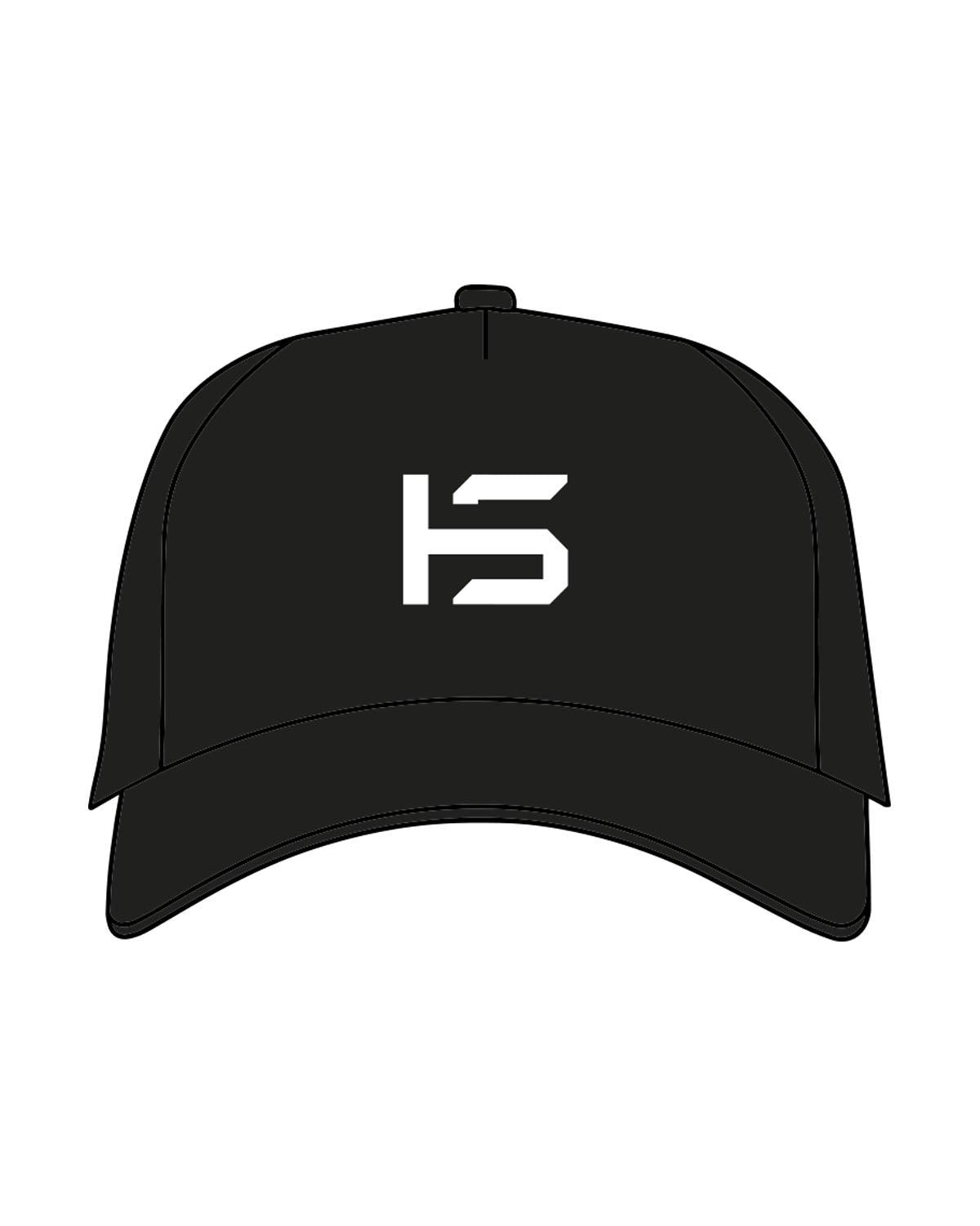 The Canvas Cap - Black - Holt Street - Center Crown Puff & Center Back - Embroidered - White