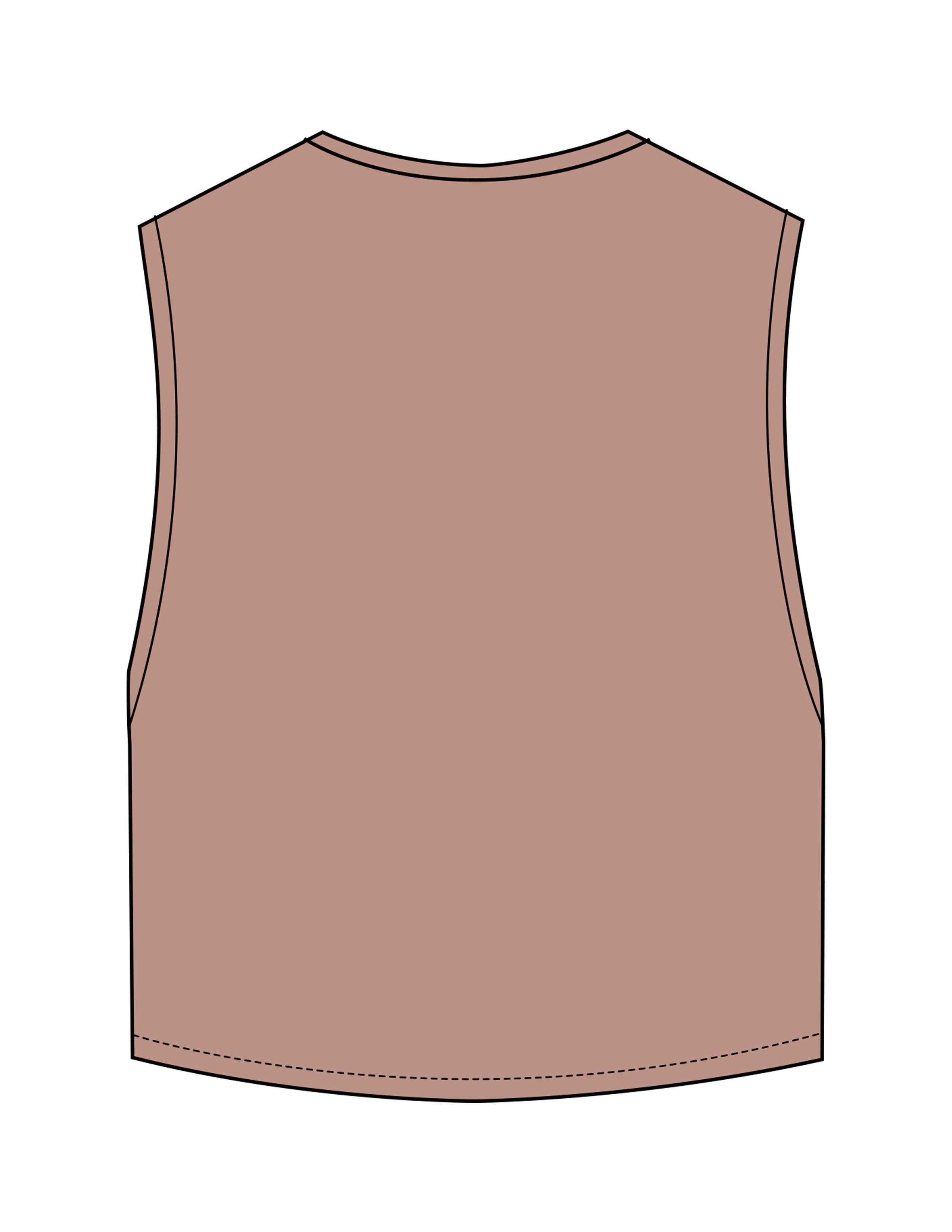 The Crop Muscle Tank - Clay - Mantra - Center Chest Arc - Printed - Full Color