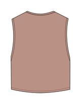 The Crop Muscle Tank - Clay - Mantra - Center Chest Arc - Printed - Full Color
