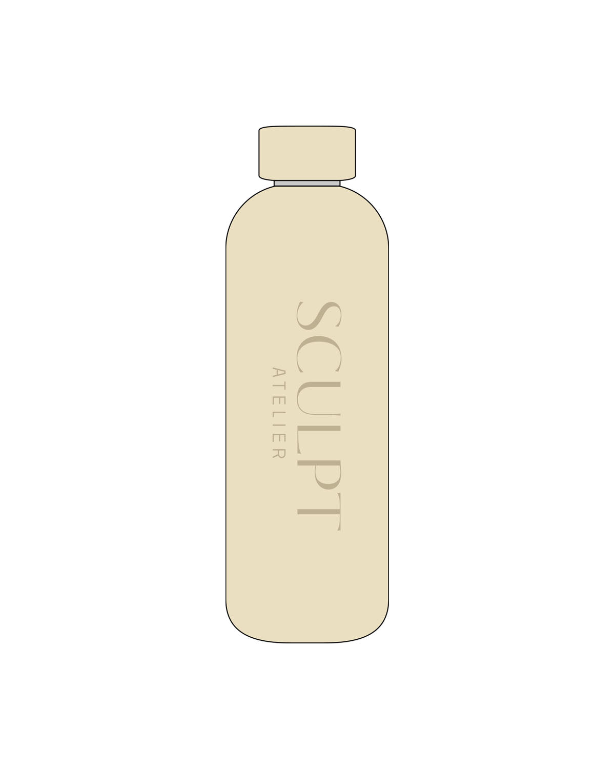 The Water Bottle - Cream - Sculpt Atelier - Center Body Stacked - Glossy - Tone on Tone