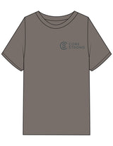 The Mens Heavyweight Tee - Grey Stone - Core Strong - Left Chest - Printed - Dark Green