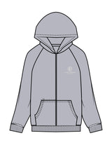 The Recycled Unisex Zip Hoodie - Heather - Lucky Penny - Left Chest Stacked - Embroidered - Off White