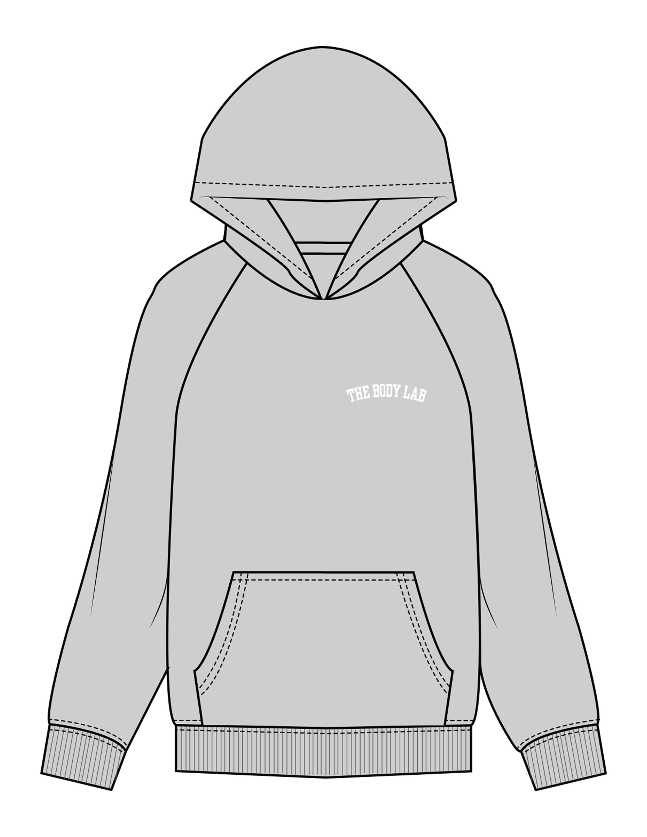 The Womens Hoodie - Heather - Body Lab - Left Chest Arc - Embroidered - White