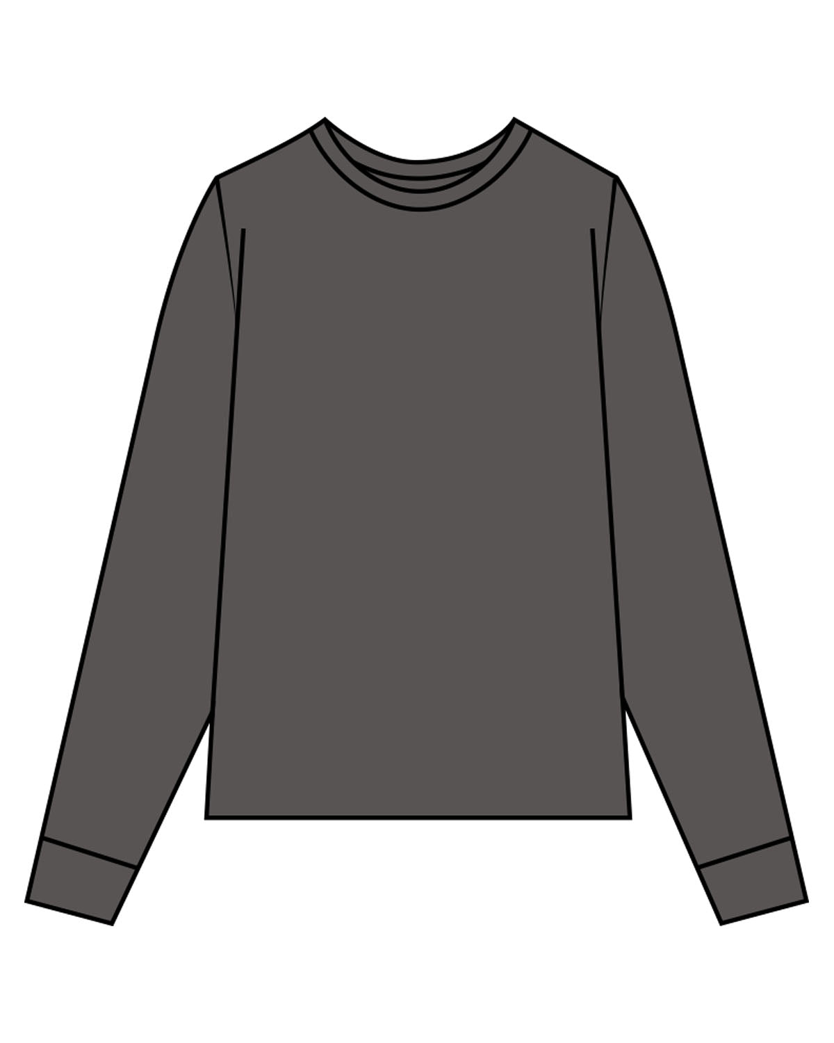 The Unisex Midweight Long Sleeve - Pepper - Pulse 712 - Full Back - Printed - White