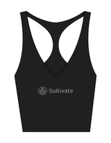 The Racer Tank - Black - Sultivate - Center Chest - Printed - Light Gray