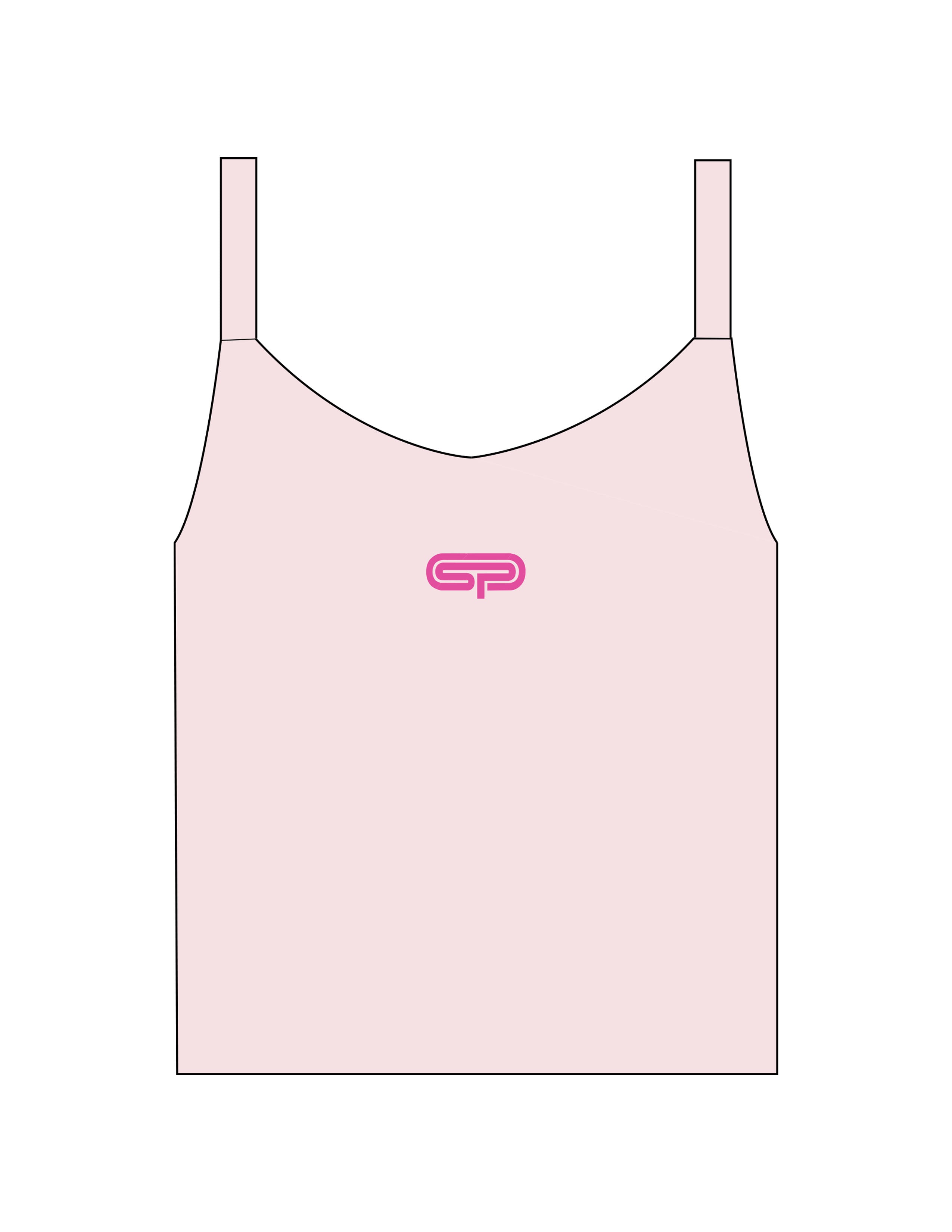The Micro Rib Strappy Crop Tank - Pink - Studio Physique - Center Chest - Embroidered - Hot Pink