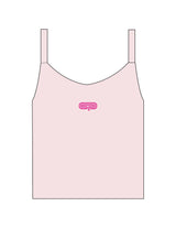 The Micro Rib Strappy Crop Tank - Pink - Studio Physique - Center Chest - Printed - Hot Pink
