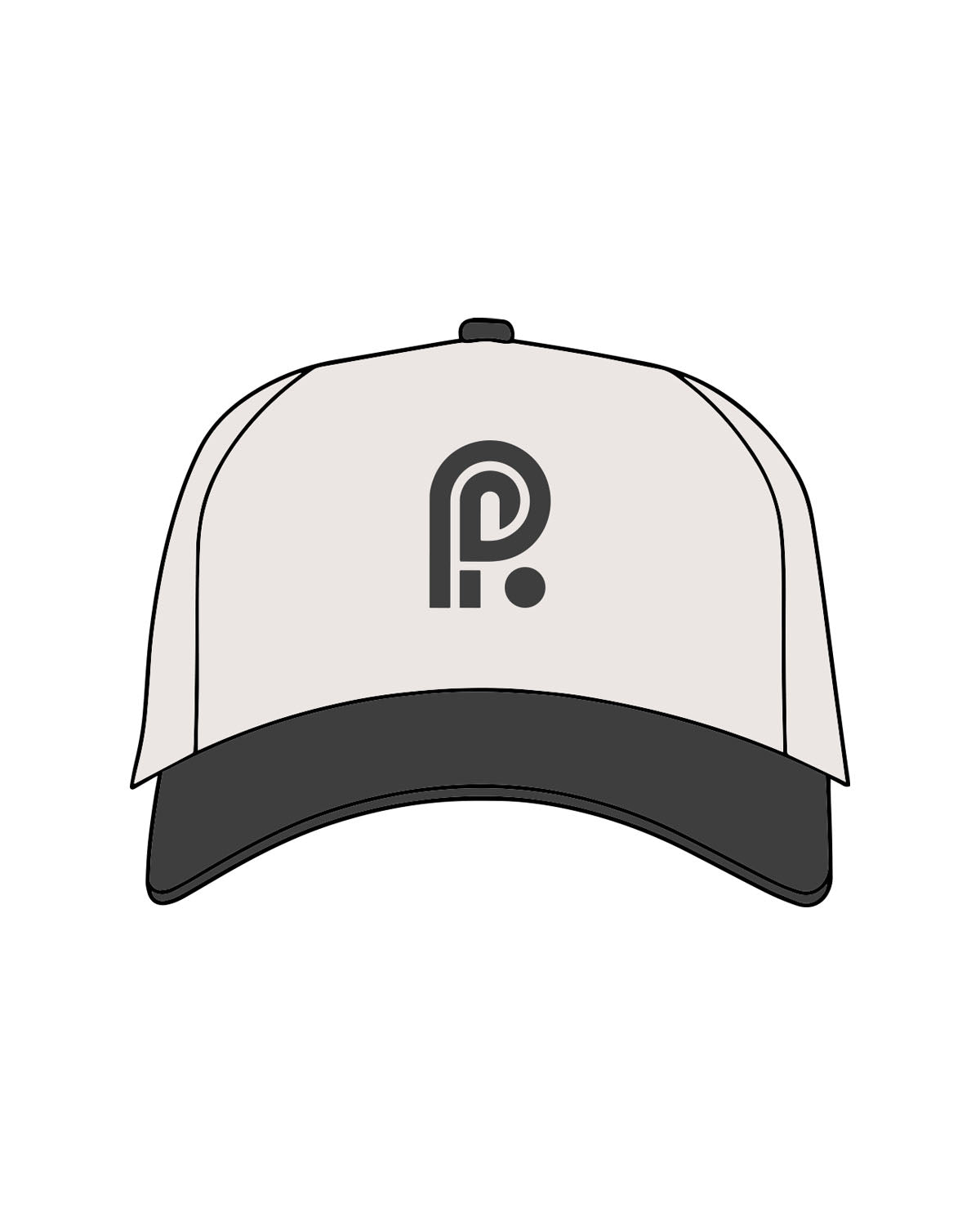 The Canvas Cap - Natural / Coal  - PIlates Addiction - Center Crown - Embroidered - Front Puff - Coal