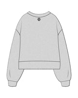 The Womens Heavyweight Crop - Heather - Krista - Center Chest Stacked & Back Neckline - Printed - Charcoal