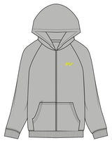 The Recycled Unisex Zip Hoodie - Heather - Whit At Home - Left Chest & Back Stacked - Printed - Lime