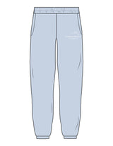 The Womens Sweatpants - Powder - Berkeley Women - Left Leg Stacked - Embroidered - White