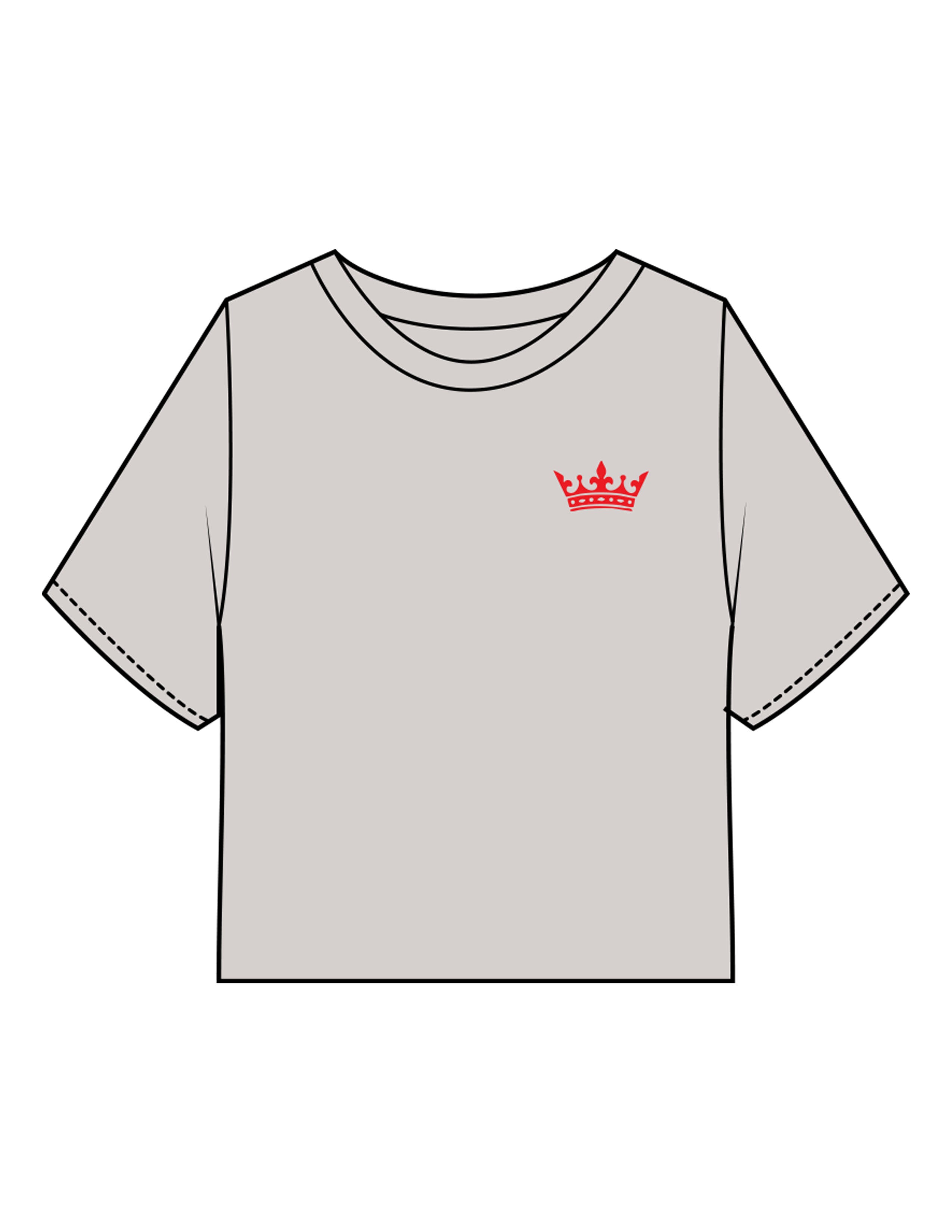 The Heavyweight Crop Tee - Washed Bone - Royal Training Club - Left Chest Crown & Back Stacked - Printed - Full Color