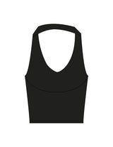 The Halter Tank - Black - Elevate Pilates - Center Chest Stacked - Printed - White