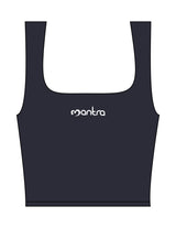 The Square Neck Tank - Navy - Mantra - Center Chest - Printed - White