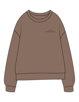 The Midweight Unisex Crewneck - Washed Sandstone - Core Crown Point - Left Chest & Back Stacked - Printed - Espresso