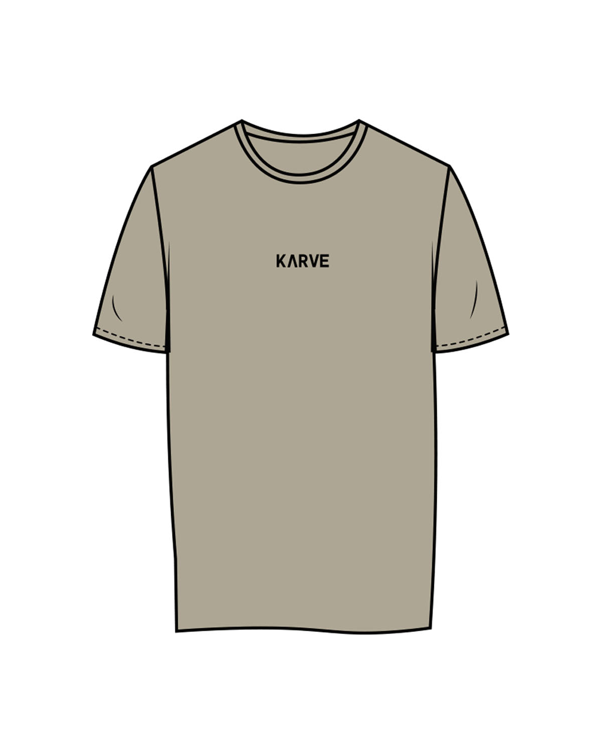 The Womens Tee - Eucalyptus - Karve - Center Chest & Center Back - Printed - Black
