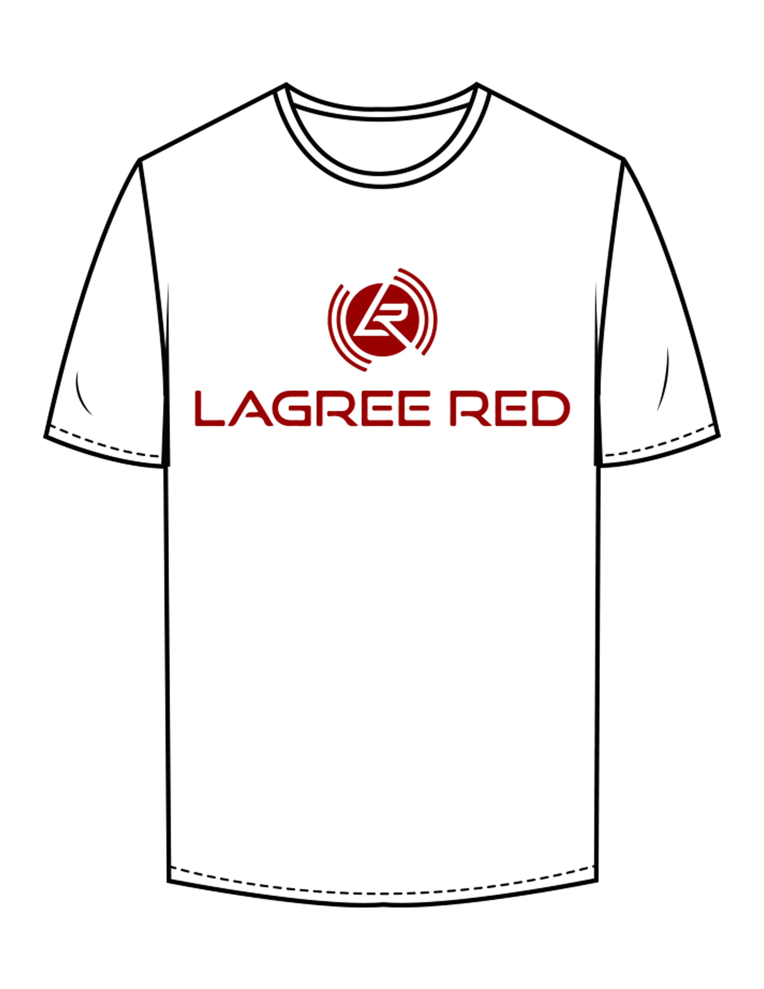 The Mens Tee - White - Lagree Red - Chest Stacked - Printed - Red