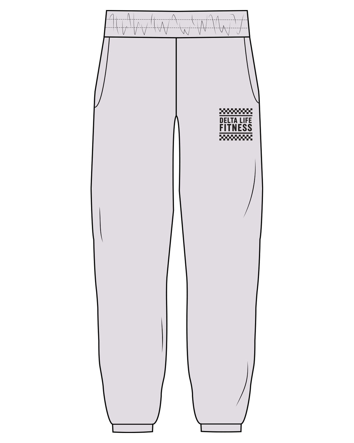 The Womens Sweatpants - Orchid - Delta Fitness - Left Leg Stacked - Printed - 241f20