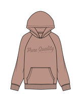 The Womens Hoodie - Clay - PURE QUALITY - Center Chest - Tone on Tone