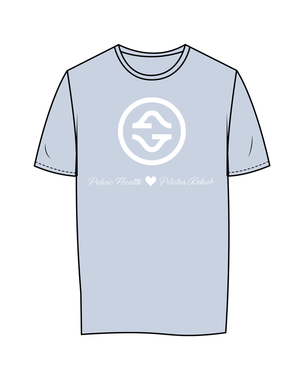 The Womens Tee - Powder - Counterstrain - Center Chest & Back Center Stacked - White