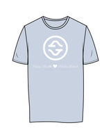 The Womens Tee - Powder - Counterstrain - Center Chest & Back Center Stacked - White