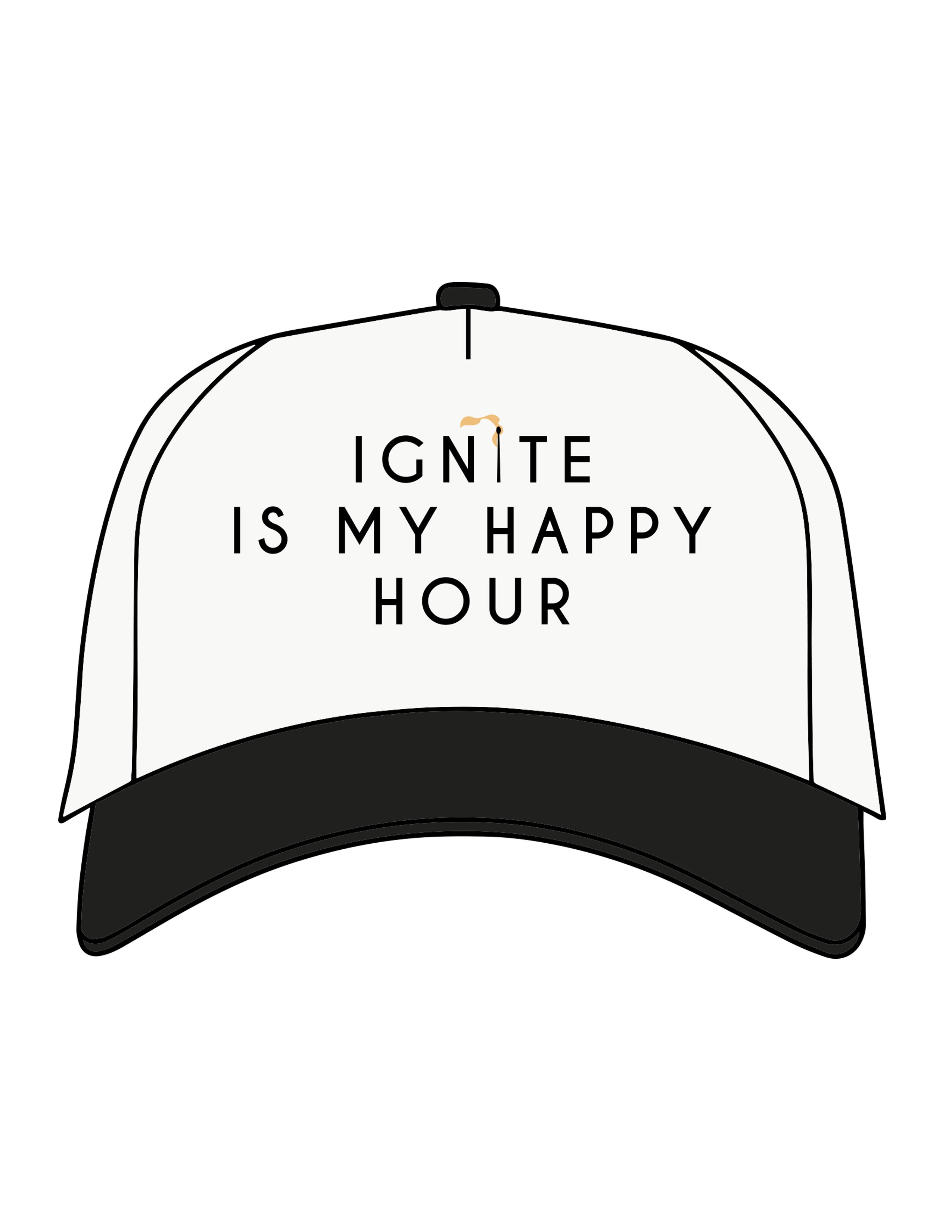 The Canvas Cap - Natural / Black - Ignite Barre & Fitness - Center Crown Stacked - Embroidered - Black