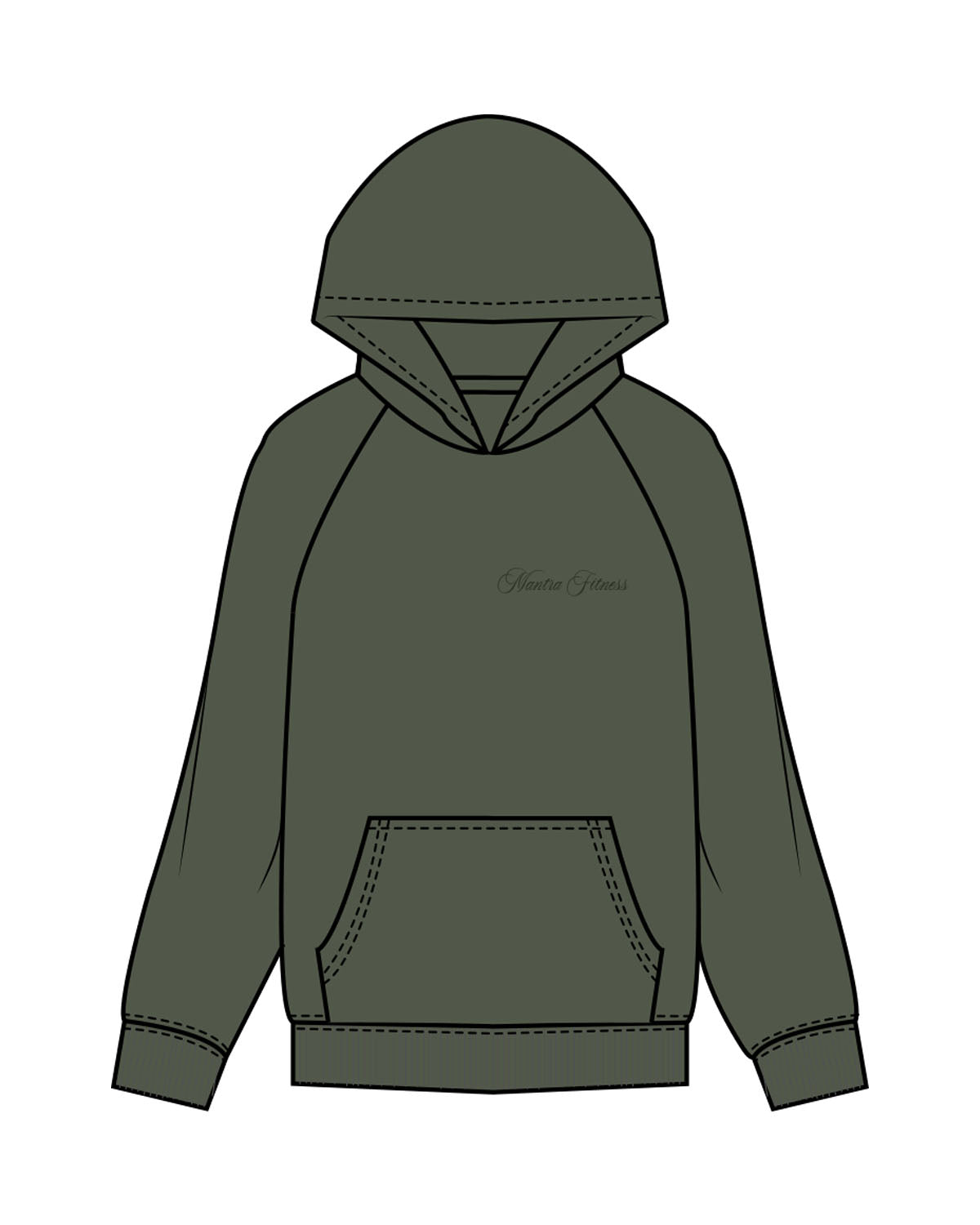 The Mens Hoodie - Cypress - Mantra - Left Chest & Back Stacked - Printed - Tone on Tone