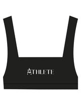 The Box Cut Bra - Black - Activate House - Center Chest "ATHLETE" - Printed - White