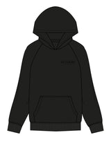 The Mens Hoodie - Black - Velvaere - Left Chest Stacked - Printed - Tone on Tone
