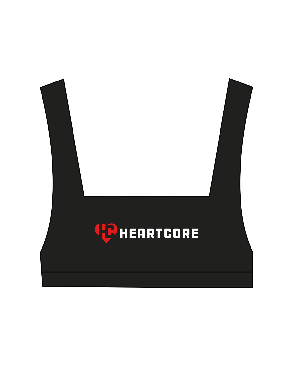The Box Cut Bra - Black - HeartCore - Center Chest - Printed - Full Color