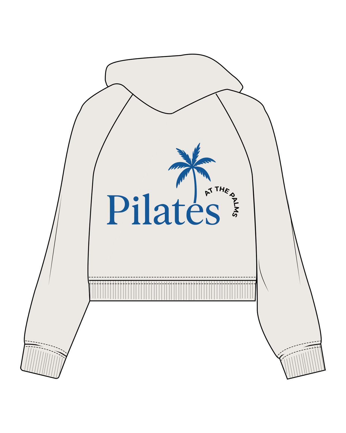 The Womens Crop Hoodie - Bone - PATP - Left Chest Logo & Center Back Logo - Printed - Full Color