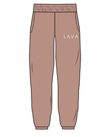 The Womens Sweatpants - Clay - Lava - Left Leg Stacked - White