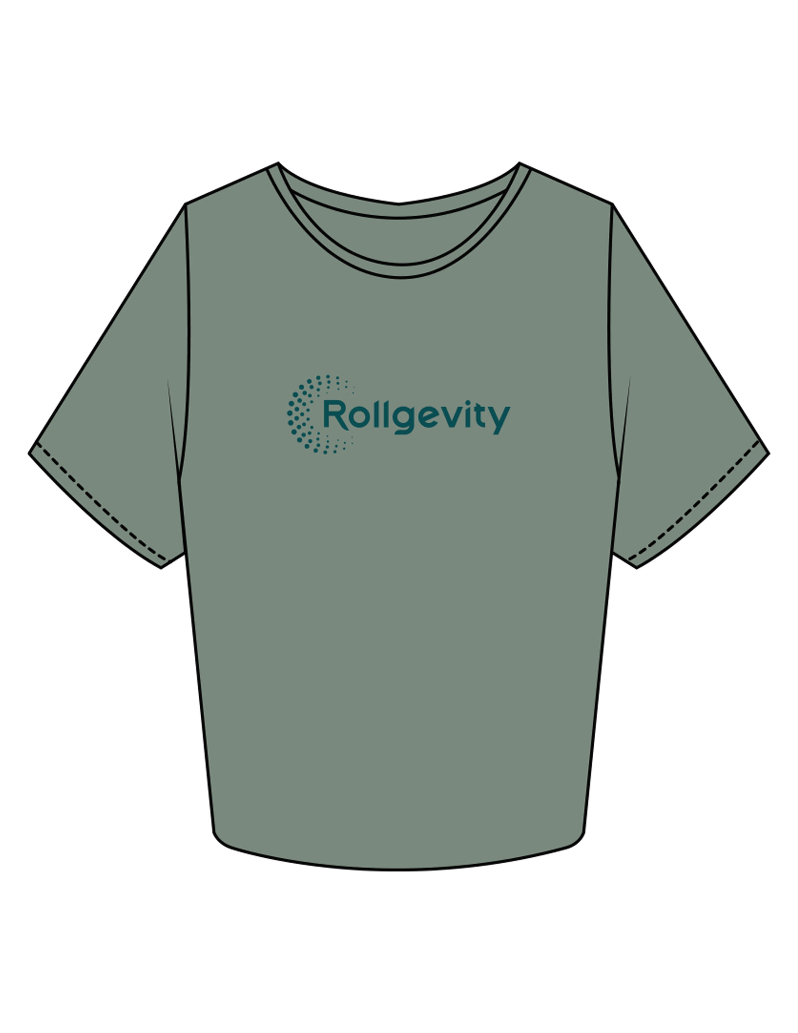 The Crop Tee - Sage - Rollgevity - Center Chest & Center Back - Printed - Dark Teal