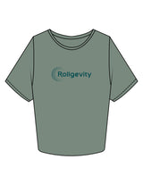 The Crop Tee - Sage - Rollgevity - Center Chest & Center Back - Printed - Dark Teal