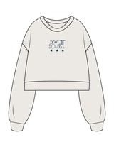 The Womens Crop Crewneck - Bone - Tight Dallas - Center Chest & Center Back - Printed - Navy