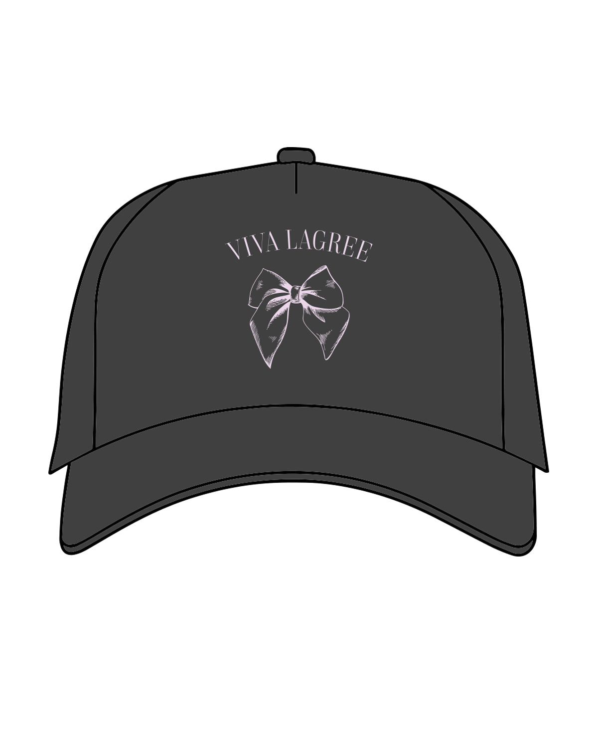 The Trucker Hat - Charcoal - Viva Lagree - Front Center Stacked - Light Pink