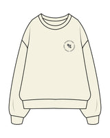 The Womens Crewneck - Butter - FIT4MOMBalboa - Left Chest & Back Center  - Charcoal