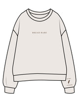 The Womens Crewneck - Bone - The Dough Dealer - Center Chest & Left Wrist - Back Stacked - Printed - Brown