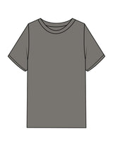 The Mens Heavyweight Tee - Washed Gray - Komo Studio - Back Stacked - Printed - White
