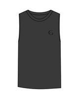 The Womens Heavyweight Tank - Washed Black - GlowPilates - Left Chest & Back Stacked - Printed - Black